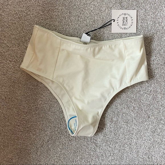 Solid & Striped High Rise Jessica White Bikini Bottom - Picture 2 of 2